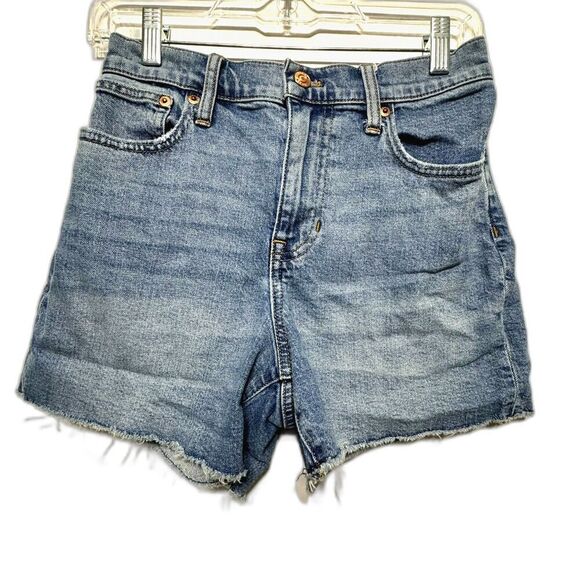 J. Crew Denim Shorts Medium Light Blue Wash Jeans Fading Cut Off Women sz 26 - Picture 1 of 11